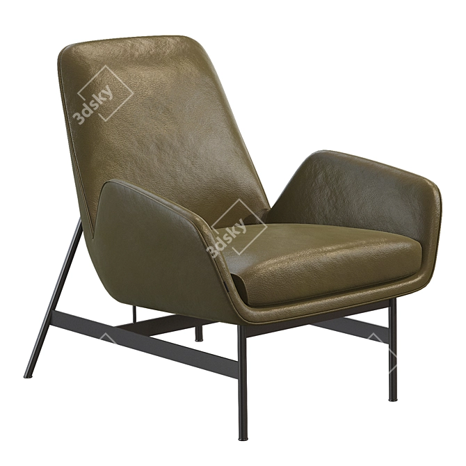 Elegant Steel Armchair: Okha Nicci 3D model image 1