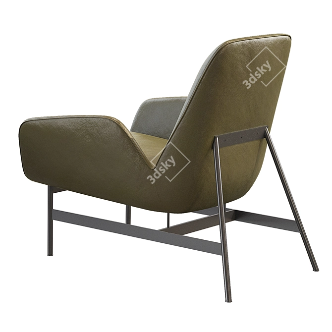 Elegant Steel Armchair: Okha Nicci 3D model image 2