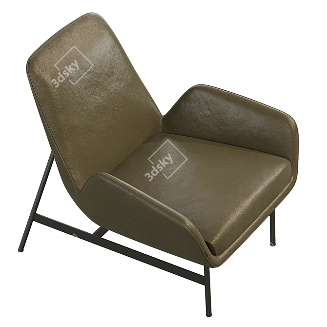 Elegant Steel Armchair: Okha Nicci 3D model image 3