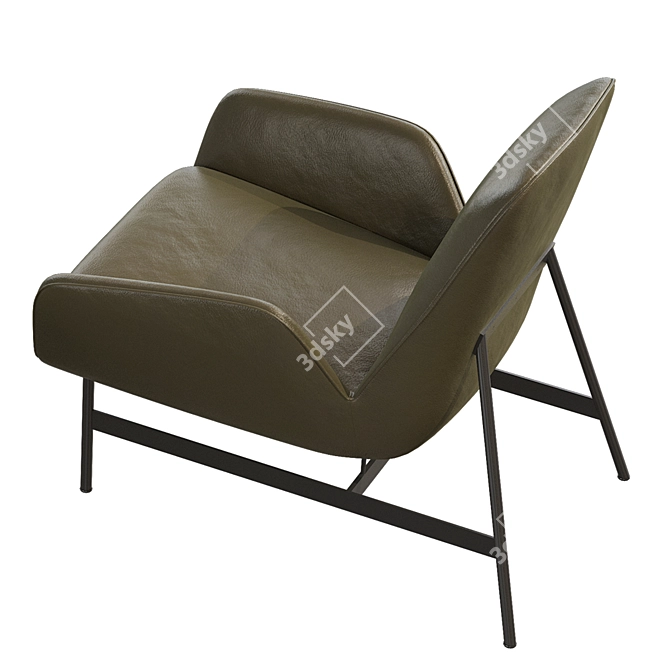 Elegant Steel Armchair: Okha Nicci 3D model image 4