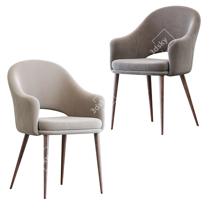 Maghreb Accent Chair in Mint with Black Legs 3D model image 1