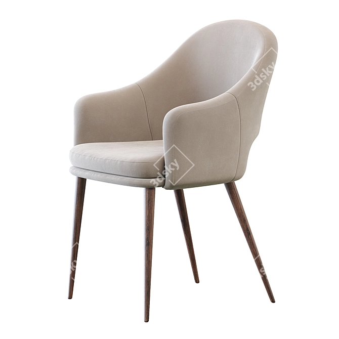 Maghreb Accent Chair in Mint with Black Legs 3D model image 4