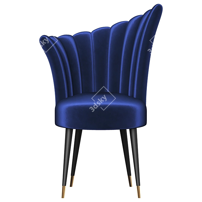 Elegant Blue Silk Chair 3D model image 1