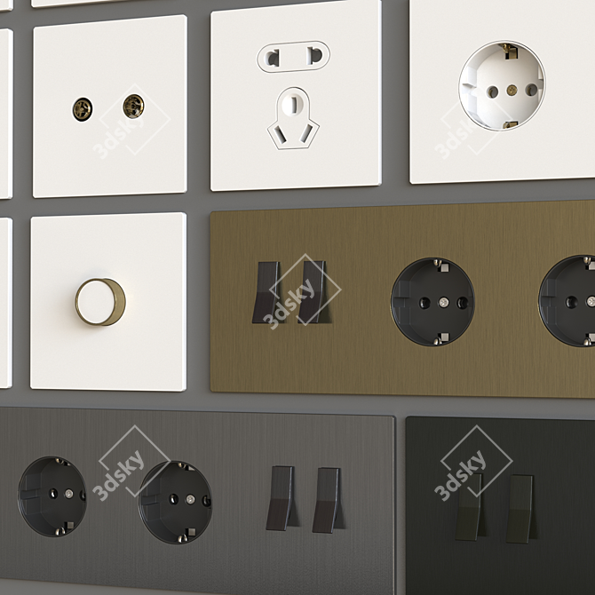 Barcelona Bridge Wall Switch Sockets 3D model image 4