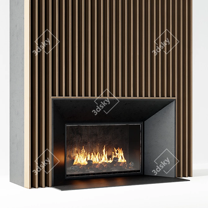 Modern 58" Fireplace 3D model image 2