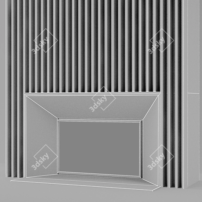 Modern 58" Fireplace 3D model image 4