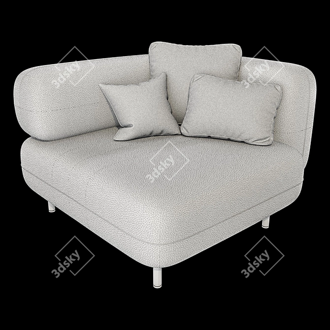 Modular DP1 Section - Stylish & Versatile Sofa 3D model image 3