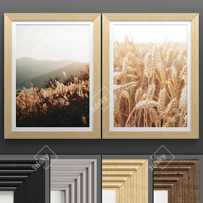 Art Frame 646: 50x70cm, 2 Frames, 4 Textures 3D model image 1