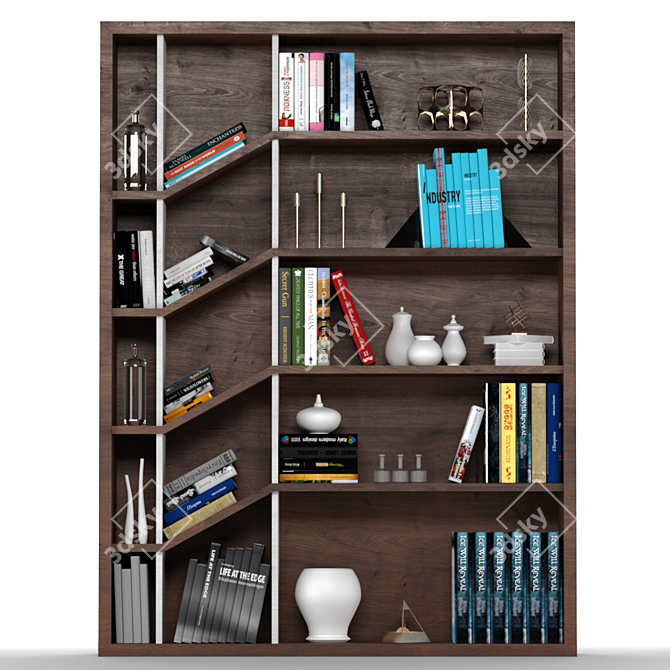 Elegant Rack with Decor Set 3D model image 1