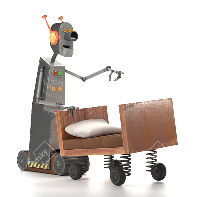 PBR Robot Nanny 3D model image 1