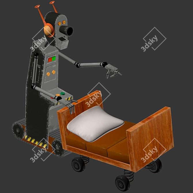 PBR Robot Nanny 3D model image 4