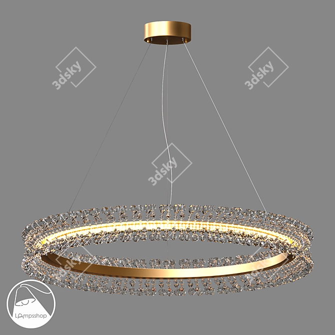 Luxury Crystal Bead Chandelier 3D model image 1