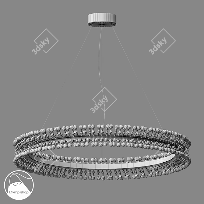 Luxury Crystal Bead Chandelier 3D model image 2