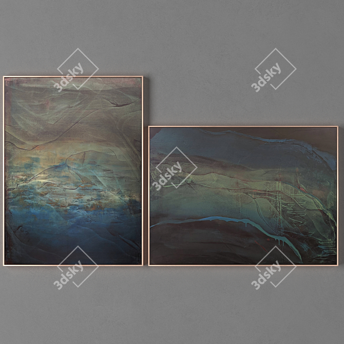 Versatile Frames: Set of 2 800x590mm and 590x800mm Frames with Unwrapped UV Textures 3D model image 1