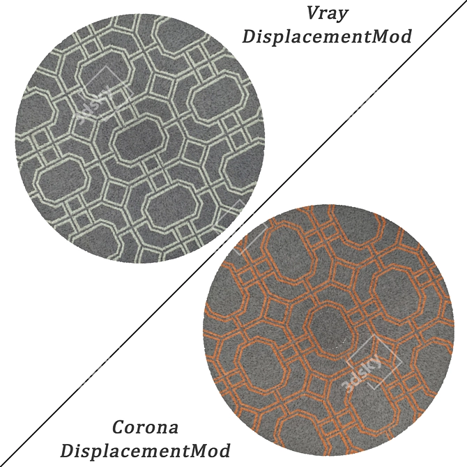 Round Carpets Set 77 - Versatile 6-Piece Collection 3D model image 2