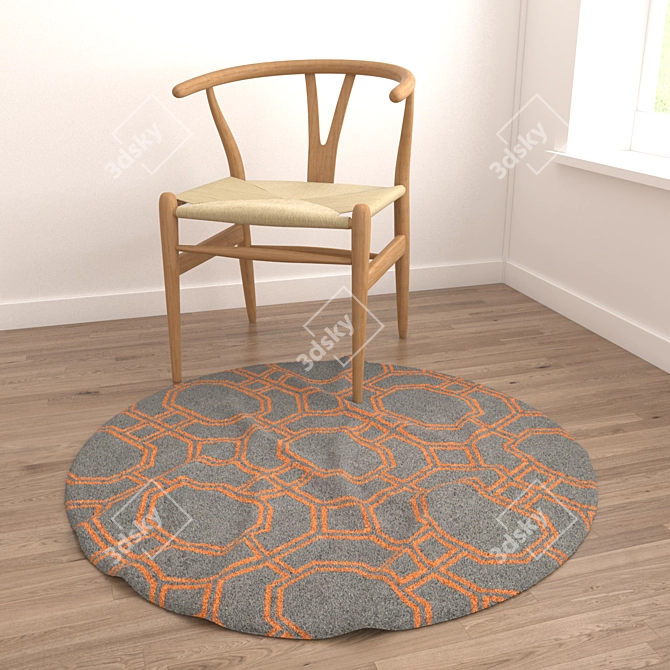 Round Carpets Set 77 - Versatile 6-Piece Collection 3D model image 4