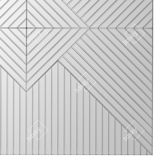 Solid Wood Wall Panel - Premium Oak Design 3D model image 2