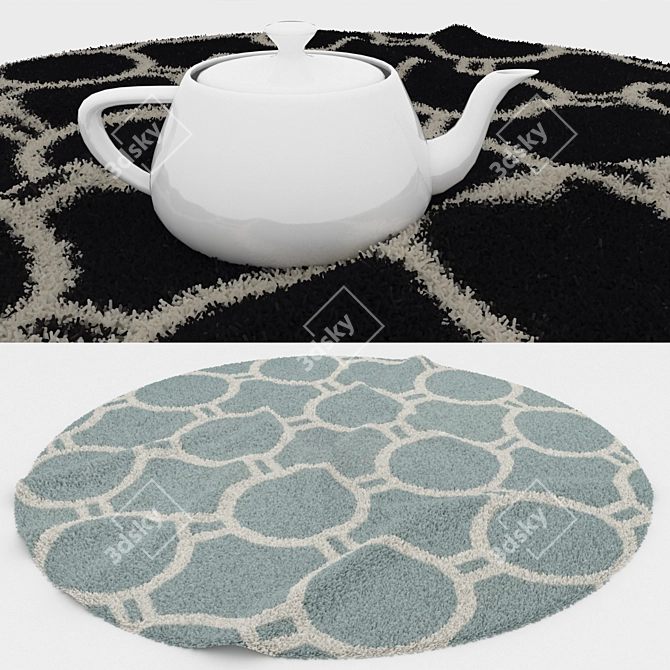 Round Carpet Set: Versatile and Realistic 3D model image 3