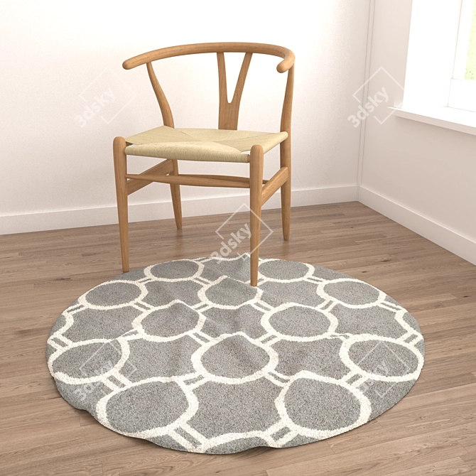 Round Carpet Set: Versatile and Realistic 3D model image 4