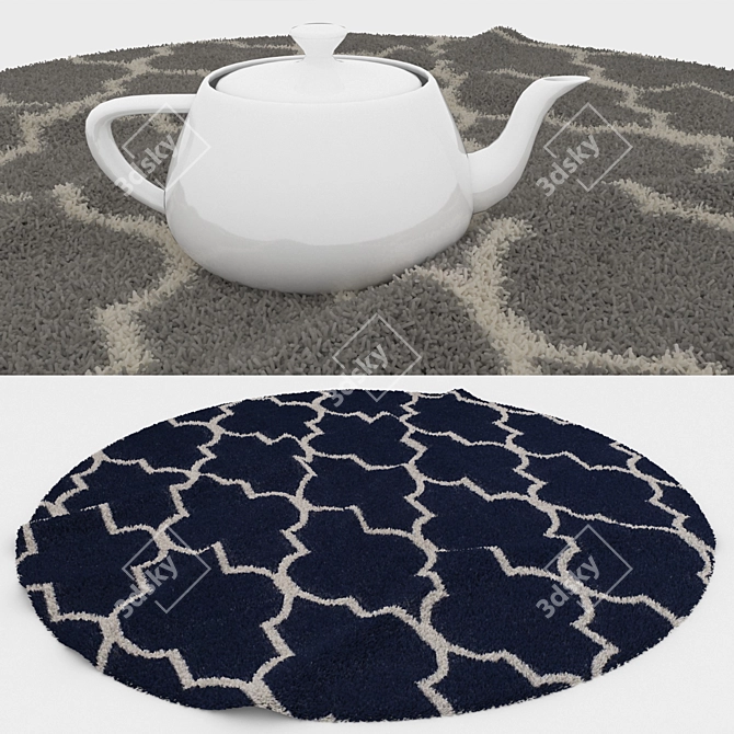 Round Carpets Set 80: Variety of Styles for Perfect Renders 3D model image 3