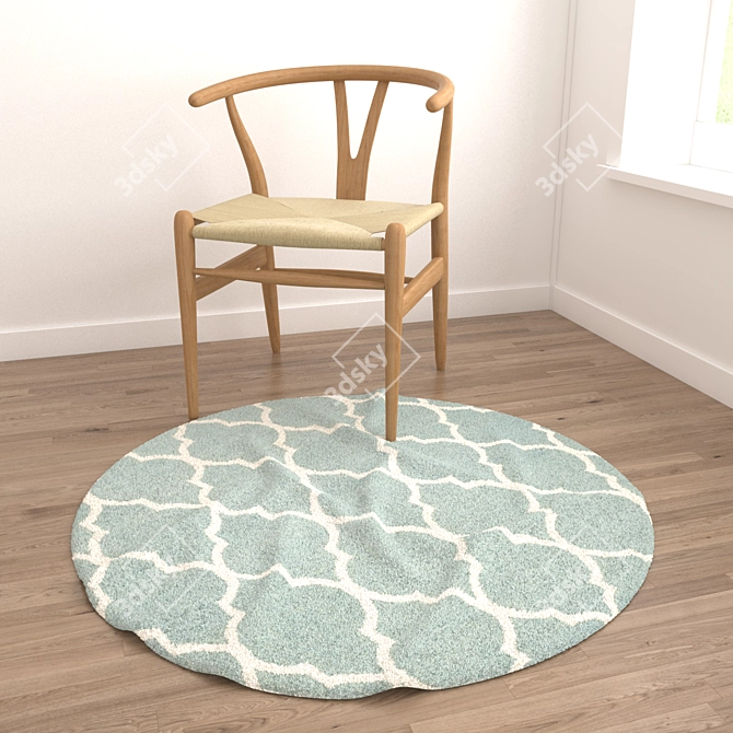 Round Carpets Set 80: Variety of Styles for Perfect Renders 3D model image 4