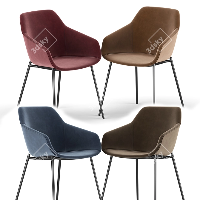 Elegant Vienna Chair 3D model image 2