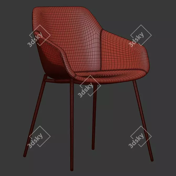 Elegant Vienna Chair 3D model image 4