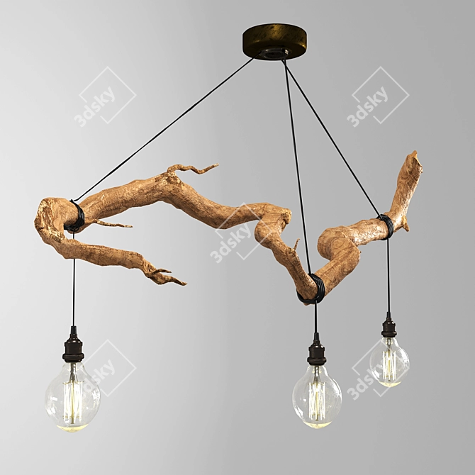 Wooden Ceiling Light 3D model image 6