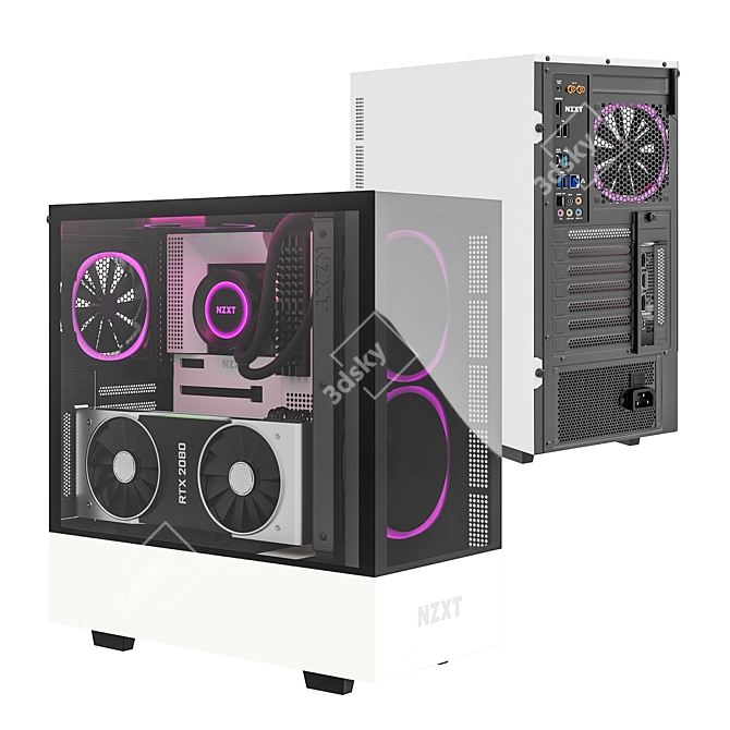 NZXT H510 Elite: Water-cooled PC Power 3D model image 1