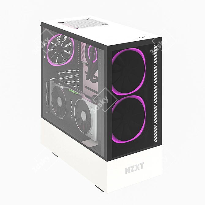 NZXT H510 Elite: Water-cooled PC Power 3D model image 2