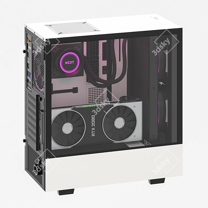 NZXT H510 Elite: Water-cooled PC Power 3D model image 4