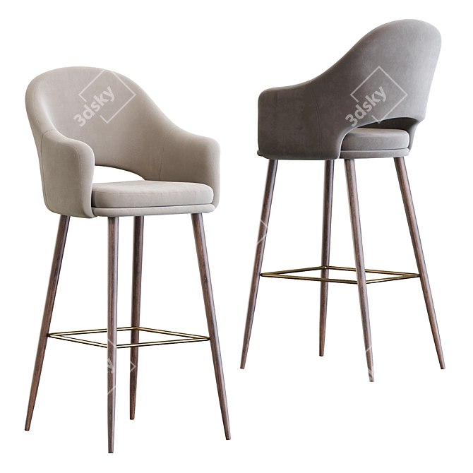 Sleek Magrib Barstool 3D model image 1