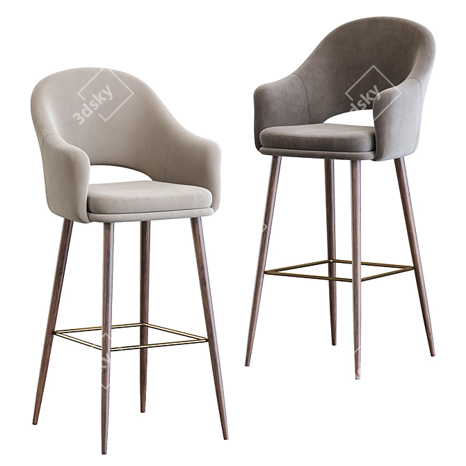 Sleek Magrib Barstool 3D model image 2