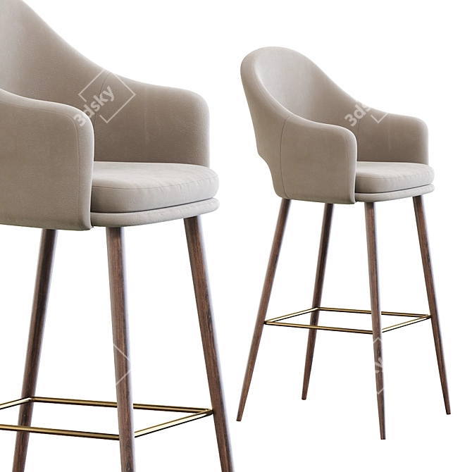 Sleek Magrib Barstool 3D model image 3