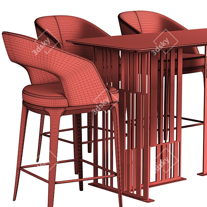 Loom Chair & Solo Table Set 3D model image 5