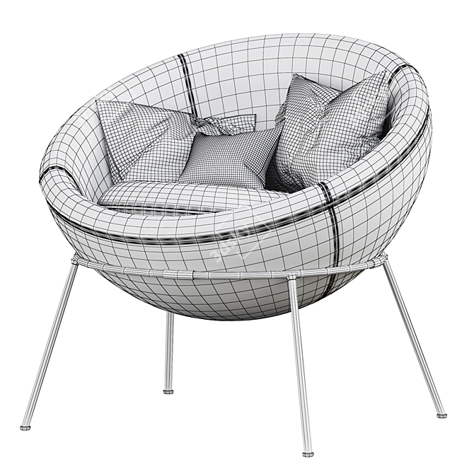 Sand Nuance Bowl Chair: Modern & Stylish Design 3D model image 5