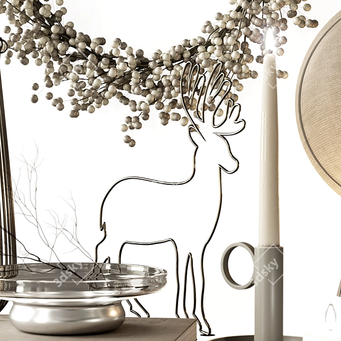 Versatile Decor 11: Family Album, Candle Holder, Reindeer, Lamp, and more 3D model image 2