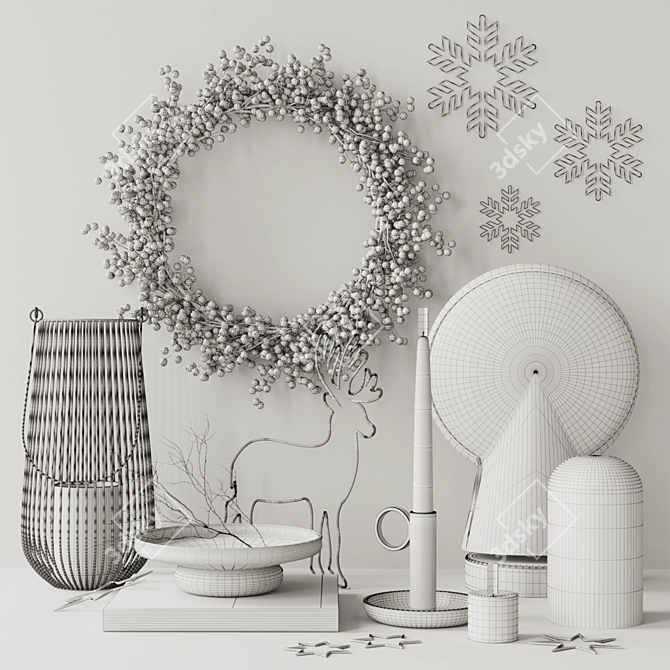 Versatile Decor 11: Family Album, Candle Holder, Reindeer, Lamp, and more 3D model image 3