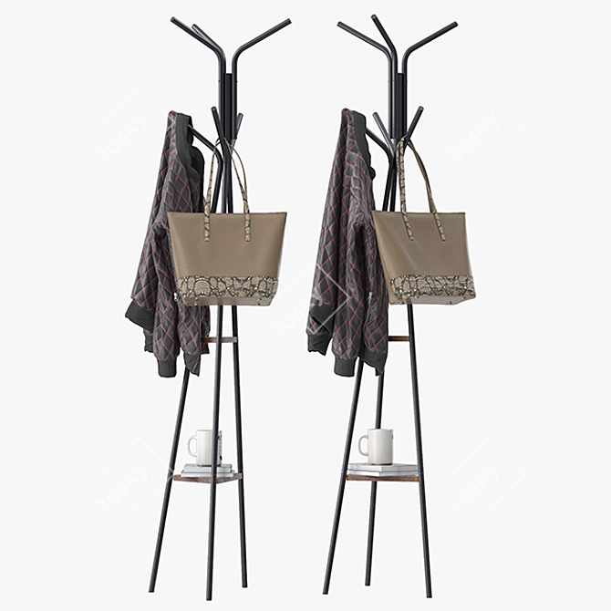 Modern Valdosta Coat Rack 3D model image 1