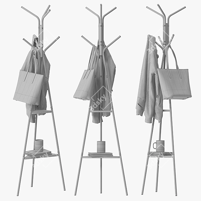 Modern Valdosta Coat Rack 3D model image 5