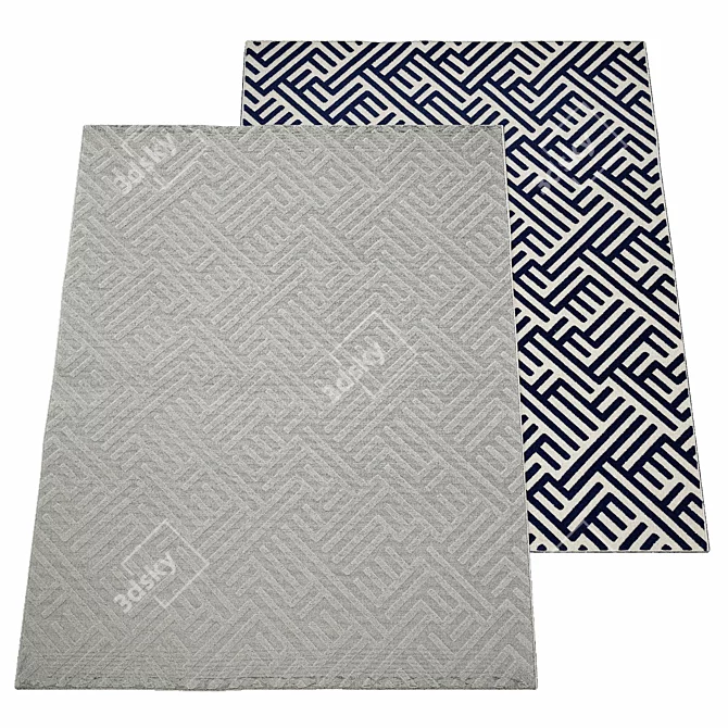 Outdoor Chess 42104 - Rectangular Polyester Rug 3D model image 1