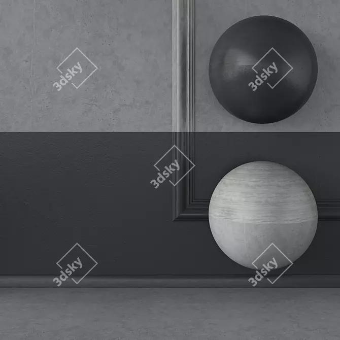 Seamless Plaster and Wood Set 3D model image 3