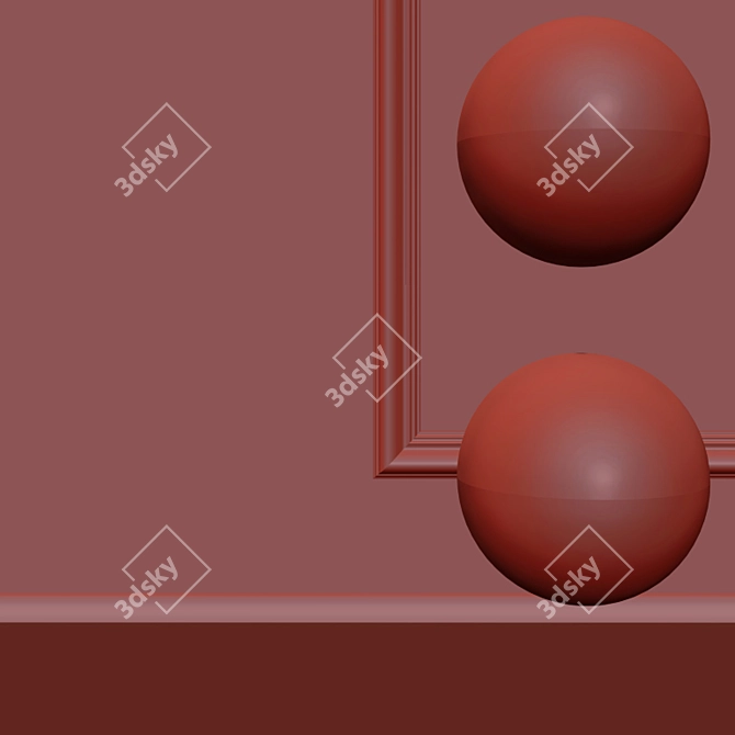 Seamless Plaster and Wood Set 3D model image 5