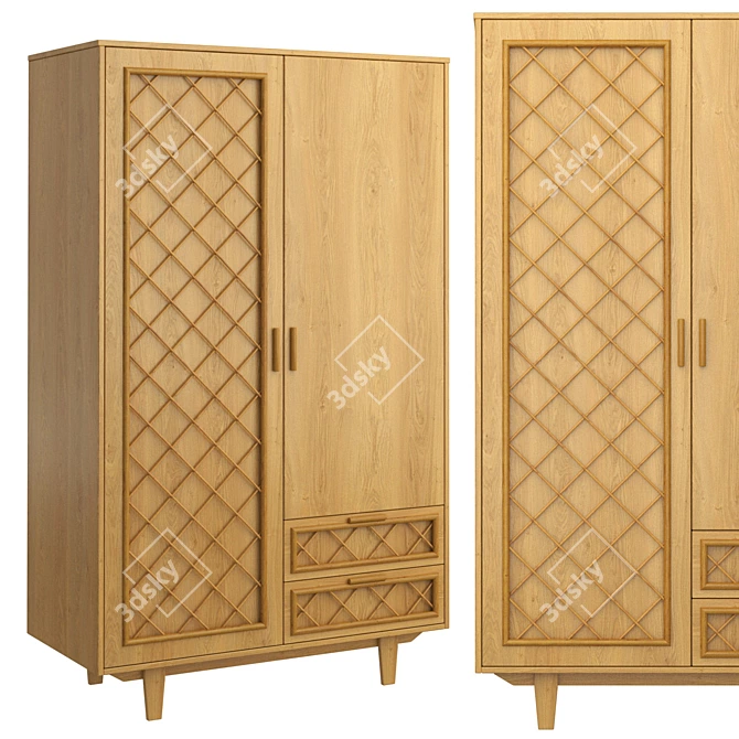 Vintage Croisille Wardrobe 3D model image 1