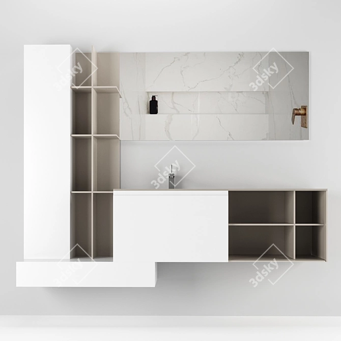 Novello Calix Bathroom Furniture 3D model image 1