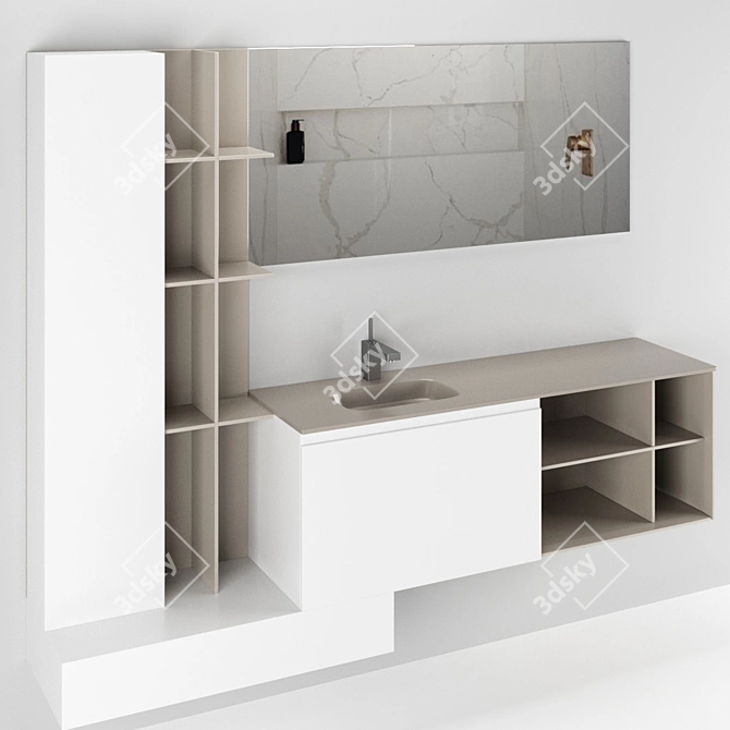 Novello Calix Bathroom Furniture 3D model image 2