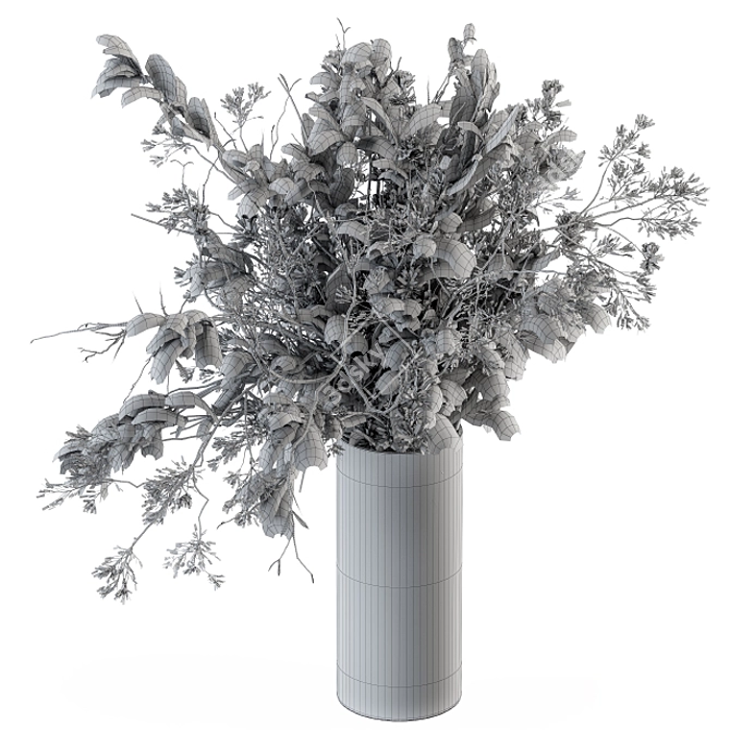 Elegant Mimosa Bouquet 3D model image 4