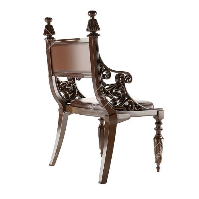 Royal Danish Mahogany Armchair 3D model image 2