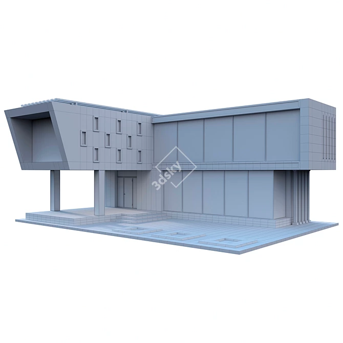 Modern Monolithic Concrete House 3D model image 4