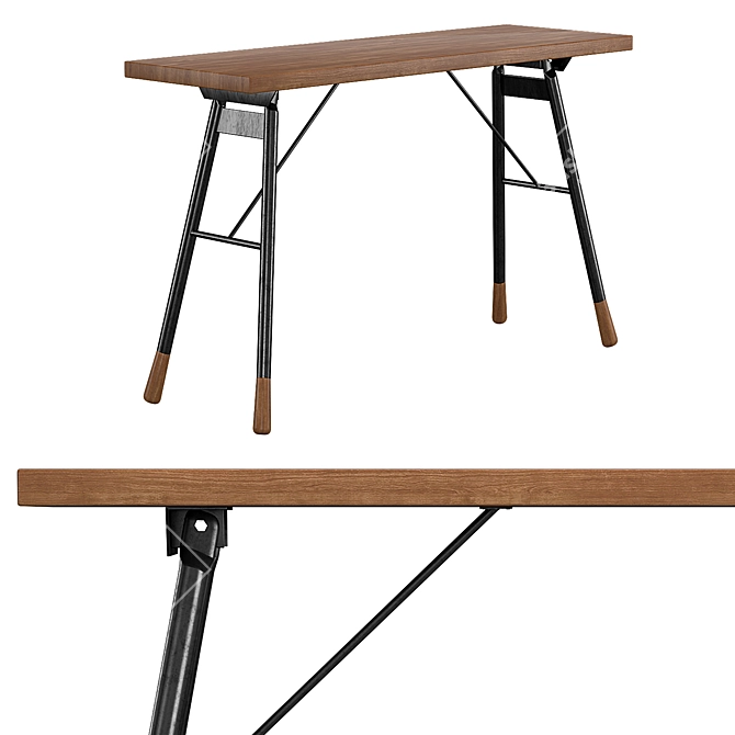 Industrial Brandywine Console Table 3D model image 1